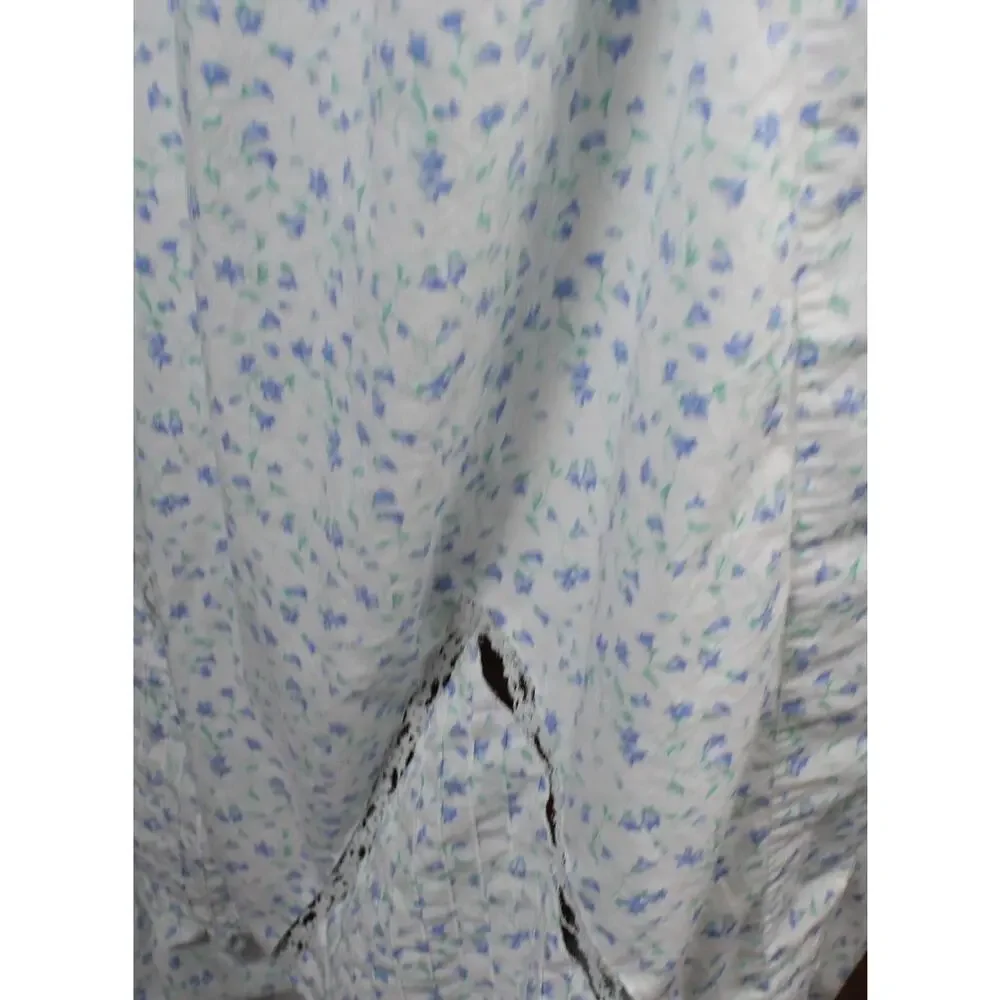 Eileen West Nightgown Womens 2x White Purple Sleeveless Lace Trim Pajamas - Picture 9 of 11